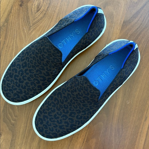 Rothy's The Sneaker Espresso Spot Cheetah Leopard Print Slip On Loafers Size 5.5 - Picture 7 of 9